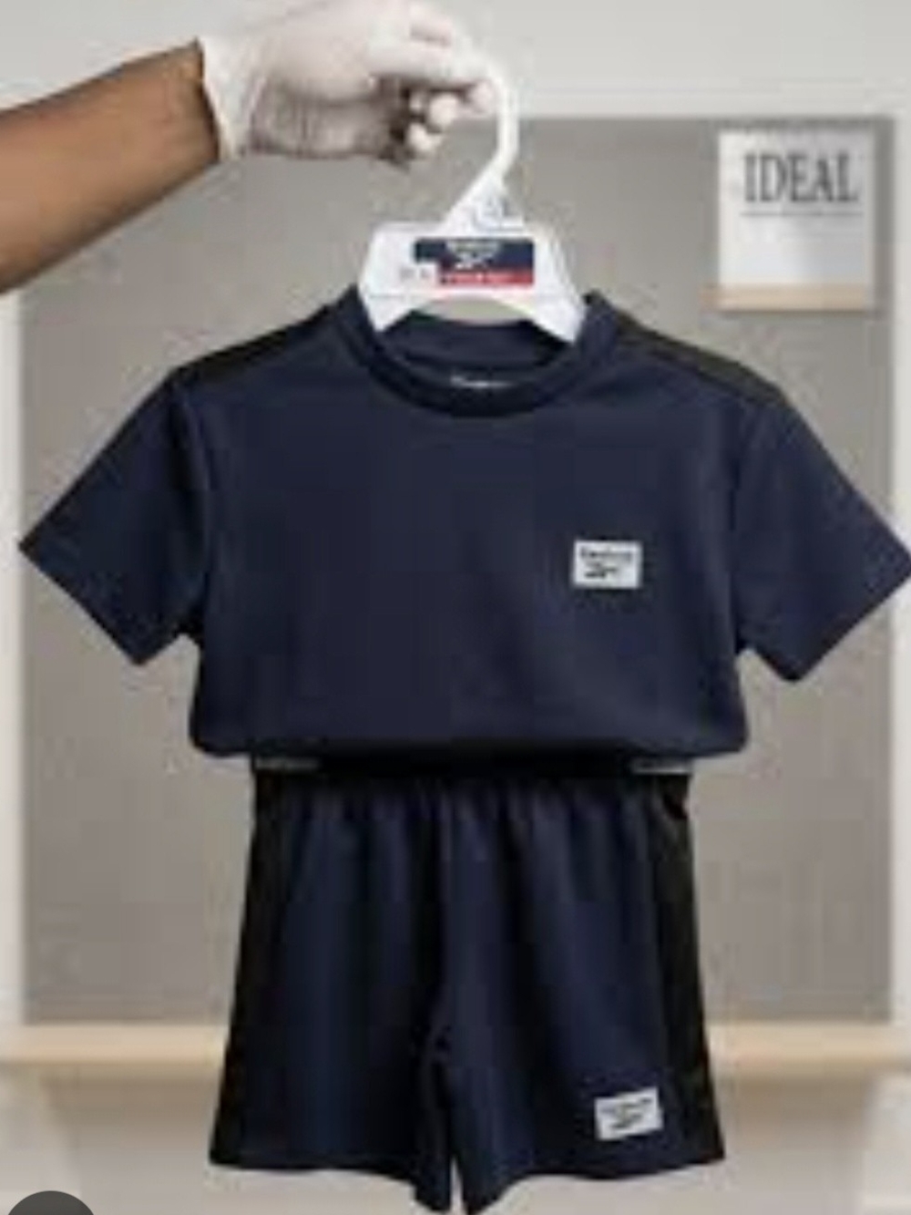 Kids Navy Short Sleeve Tee Shorts Set Two Piece Summer Thick Fashion